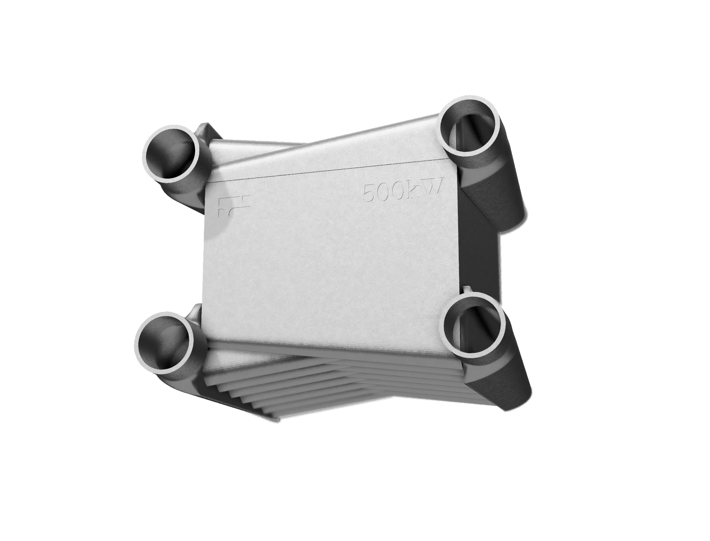 Phasic 500 kW heat exchanger core, printed as a single piece of metal